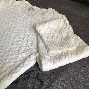 White knit sweater